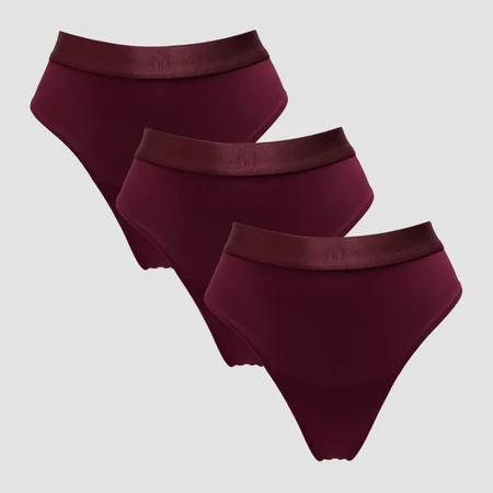 MP Női Mid Rise Tanga (3 db) – Deep Berry