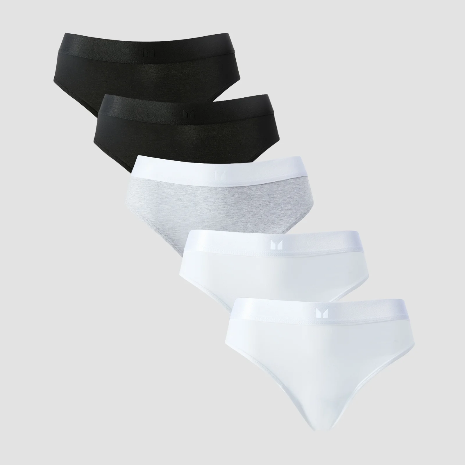 MP Női Mid Rise Bikini szabású bugyi (5 db.) – Fehér/fekete/szürke márga - M kép 1