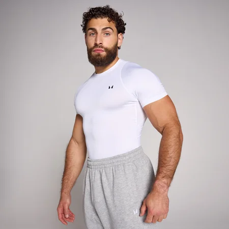 MP Férfi Training Short Sleeve Baselayer – Fehér