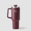 Myprotein Fém Oldalsó Fogantyús Szívószálas Kulacs 1200ml - Mélybordó