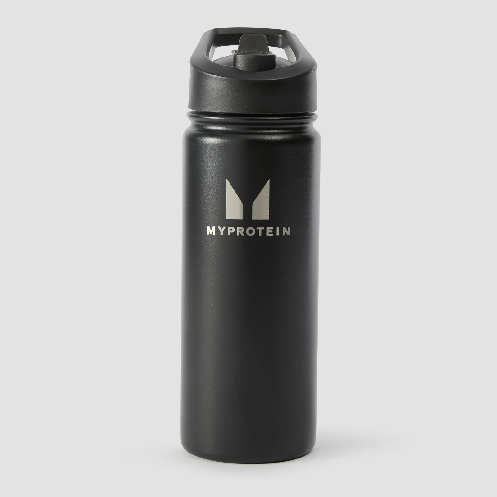 Myprotein Újrahasznosított Fém Flip Straw Palack 500 ml - Fekete kép 1