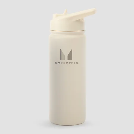 Myprotein Újrahasznosított Fém Flip Straw Palack 500 ml - Természetes krémszín