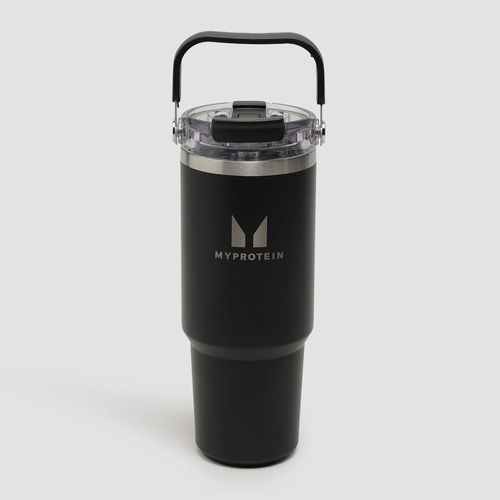 Myprotein Újrahasznosított Fém Felső Fogantyús Szívószálas Palack 900ml - Fekete kép 1