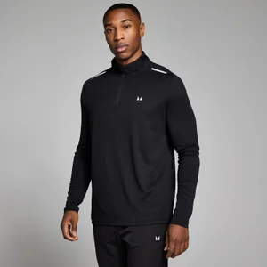 MP Férfi Active Rácsos 1/4 Cipzáras - Fekete - Size S