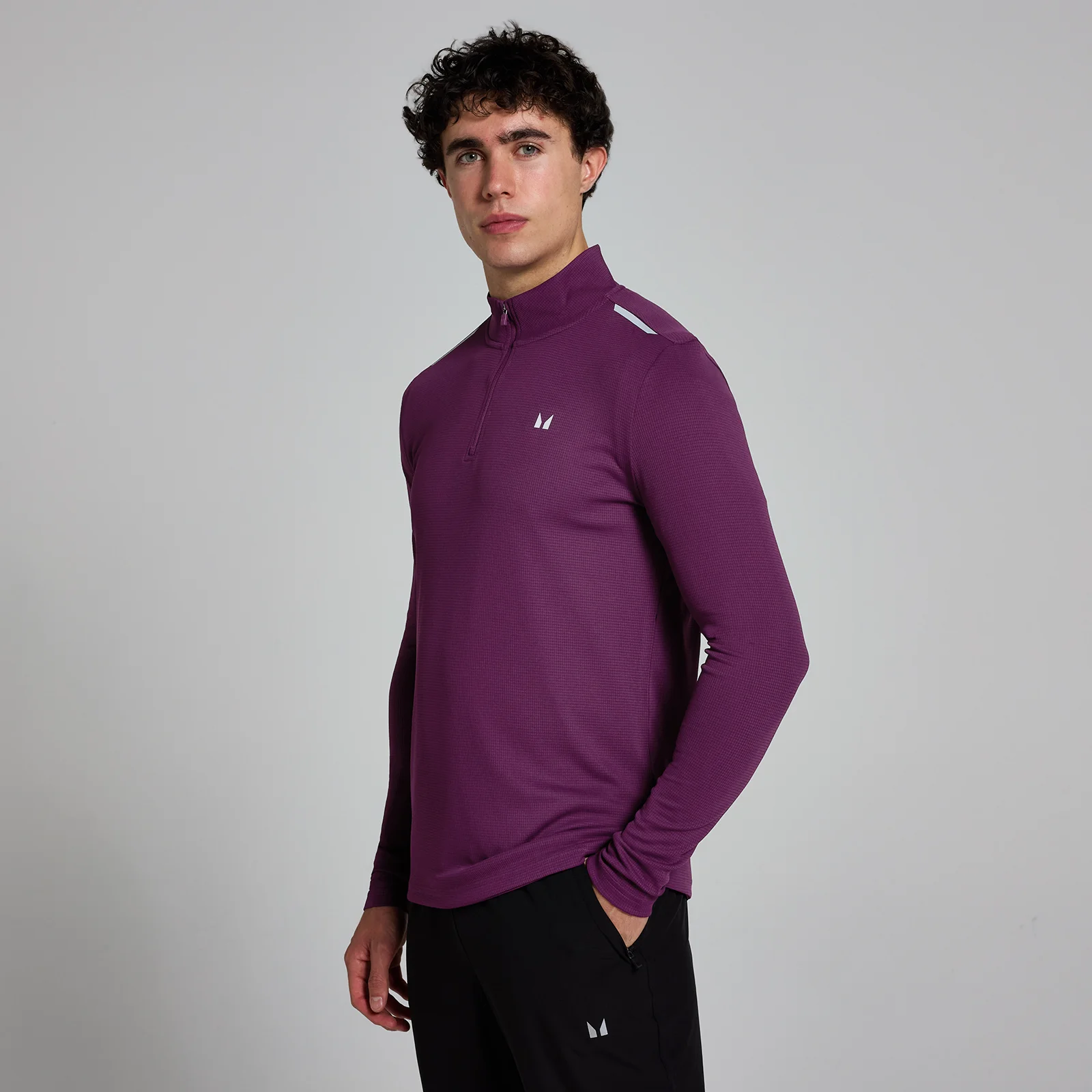 MP Férfi Active Gridded 1/4 Zip - Szilva - S kép 1