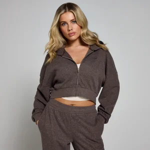 MP Női Soft Touch Zip Through Kapucnis pulóver - Csokoládé - Size M