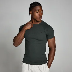 MP Férfi Origin Ribbed Muscle Fit Póló – Mosott fekete - Size L