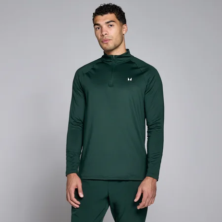 MP Férfi Training 1/4 Zip Felső - Sötét smaragdzöld