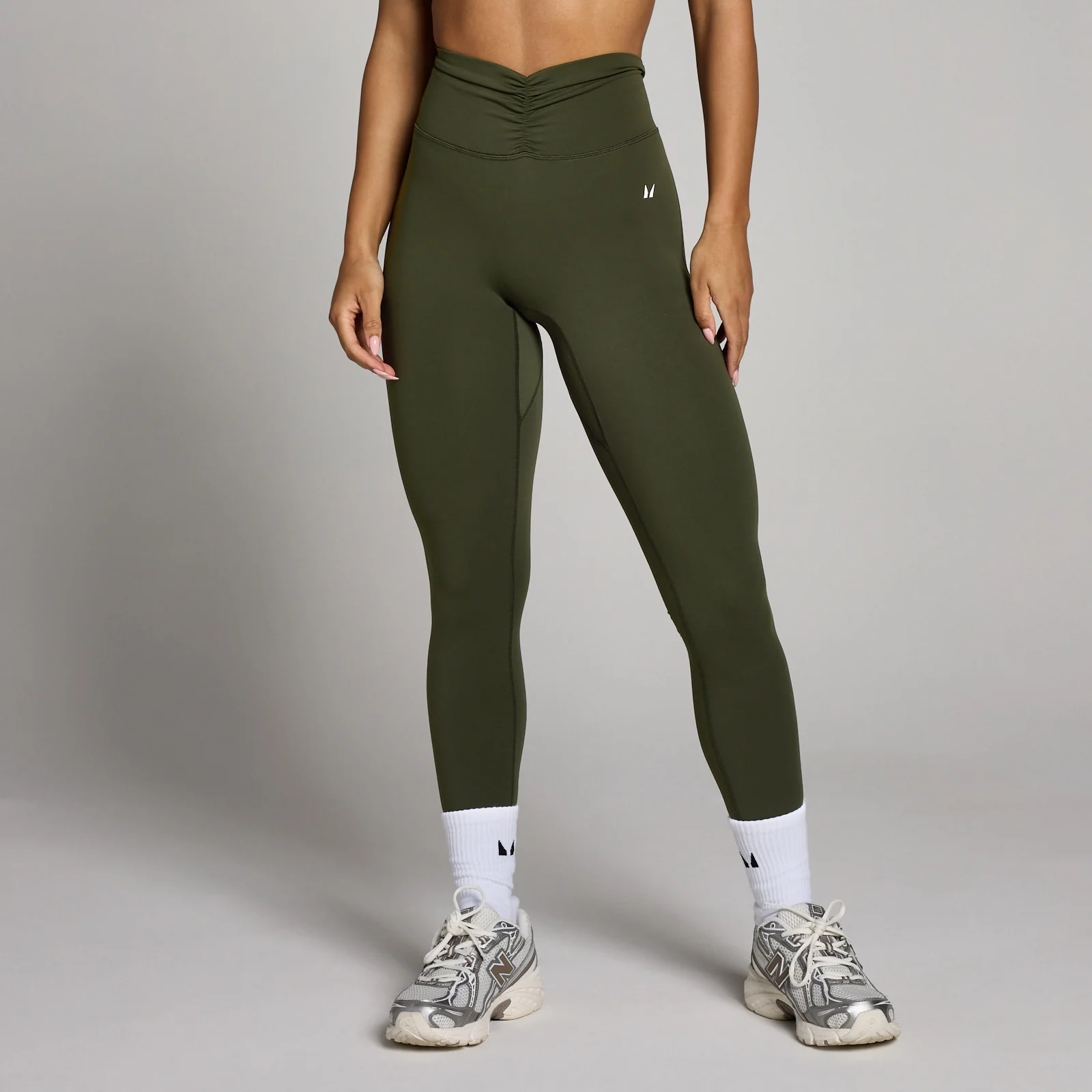 Női MP Tempo Lecsapott Derekú Leggings - Erdőzöld - XS kép 1