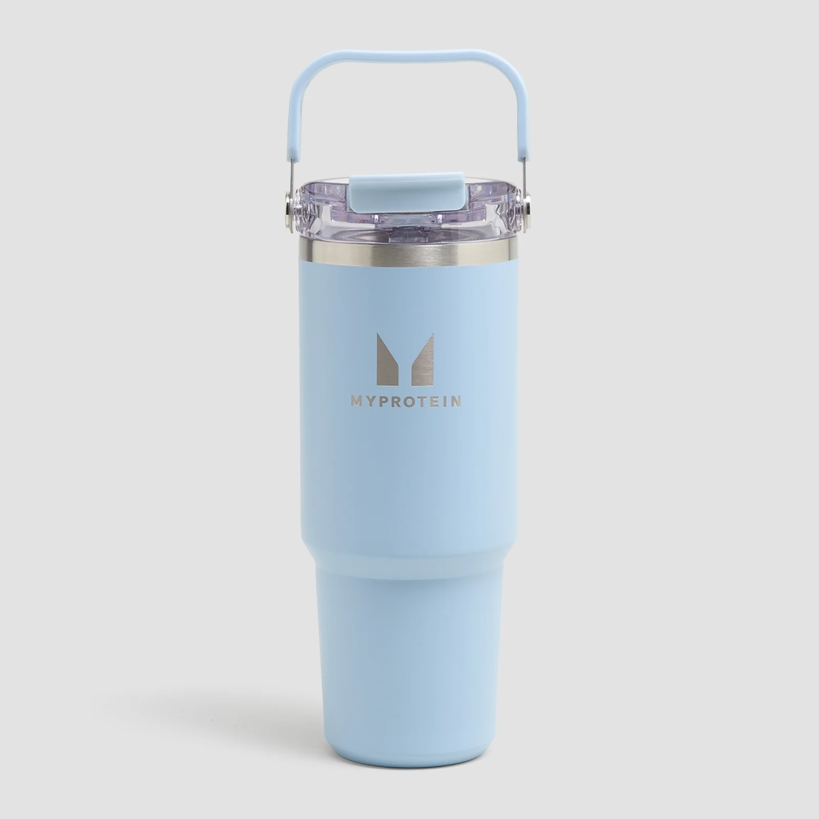 Myprotein Újrahasznosított Fém Felső Fogantyús Szívószálas Palack 900 ml - Babakék kép 1