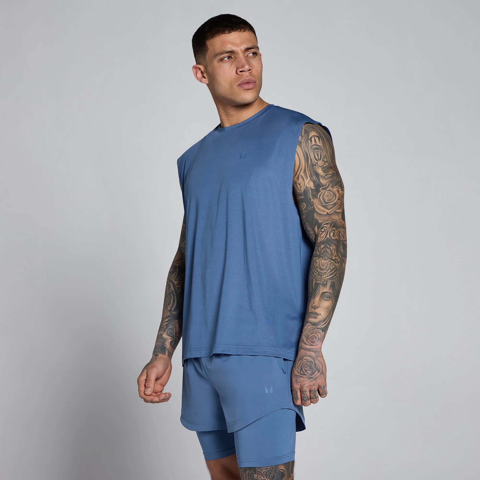 MP férfi Hybrid oversize hálós trikó - Slate Blue - XS kép 1