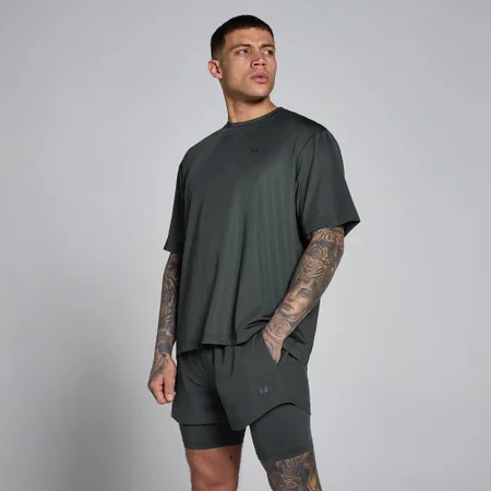 MP férfi Hybrid oversize hálós póló - Matt fekete