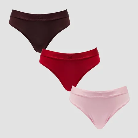MP Női Mid Rise Bikini szabású bugyi (3 darab) - Blush/Rózsapiros/Fudge