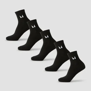 MP Unisex Boka Zokni (5 Darabos Csomag) - Fekete - Size UK 9-11