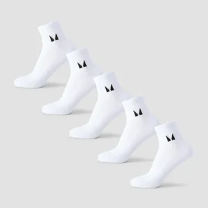 MP Unisex Boka Zokni (5 darabos csomag) - Fehér - Size UK 6-8
