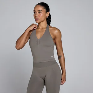 Női MP Tempo Seamless Nyakba Kötős Top - Sötét Trüffel - Size XS