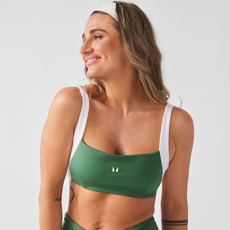 MP Női X Tatiana Kontrasztos Csavart Hátú Sportmelltartó - Palm Green