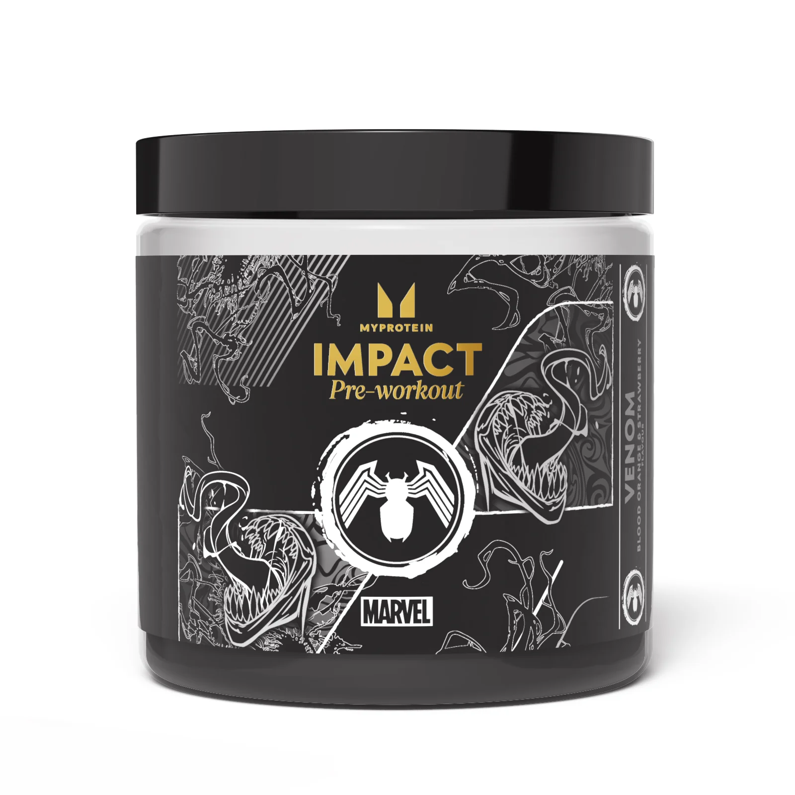Impact Pre-Workout – Venom – Vérnarancs és eper - 440g - 40Adag - Marvel Venom - Blood Orange and Strawberry kép 1