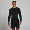 MP Férfi Lift Muscle Fit Seamless Hosszú Ujjú Felső - Matt Fekete/Élénkkék