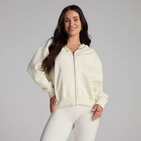 MP Női Basics Zip Through Kapucnis Pulóver - Kókusz