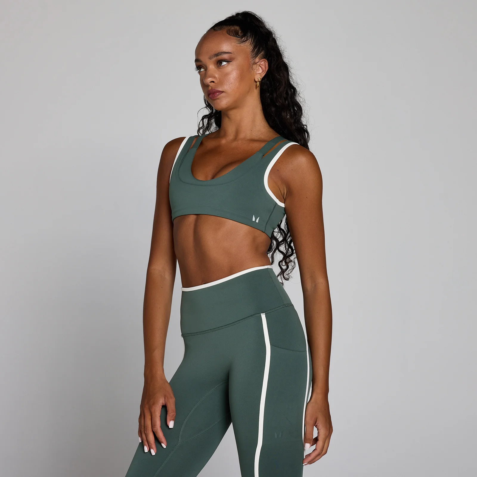 MP Női Velocity Contrast Double Layer Sportmelltartó - Felhőzöld - M kép 1