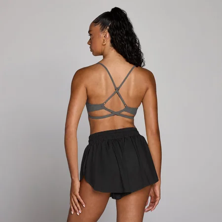 MP Női Tempo Adjustable Strappy Back Sportmelltartó - Sötétszürke