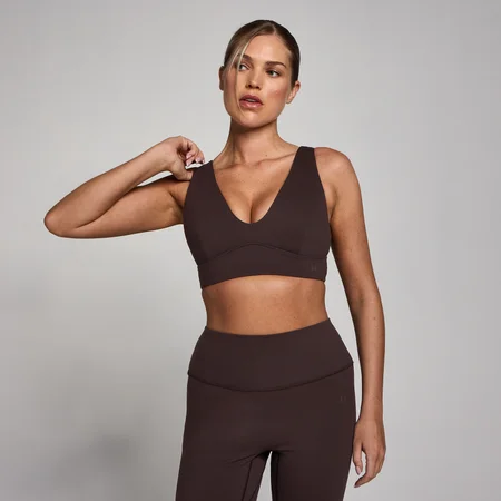 MP Női SculptForm V-Neck Longline Sportmelltartó - Kakaó
