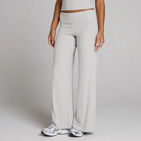 MP Női Bordás Bő Szárú Leggings - Szürke Melange