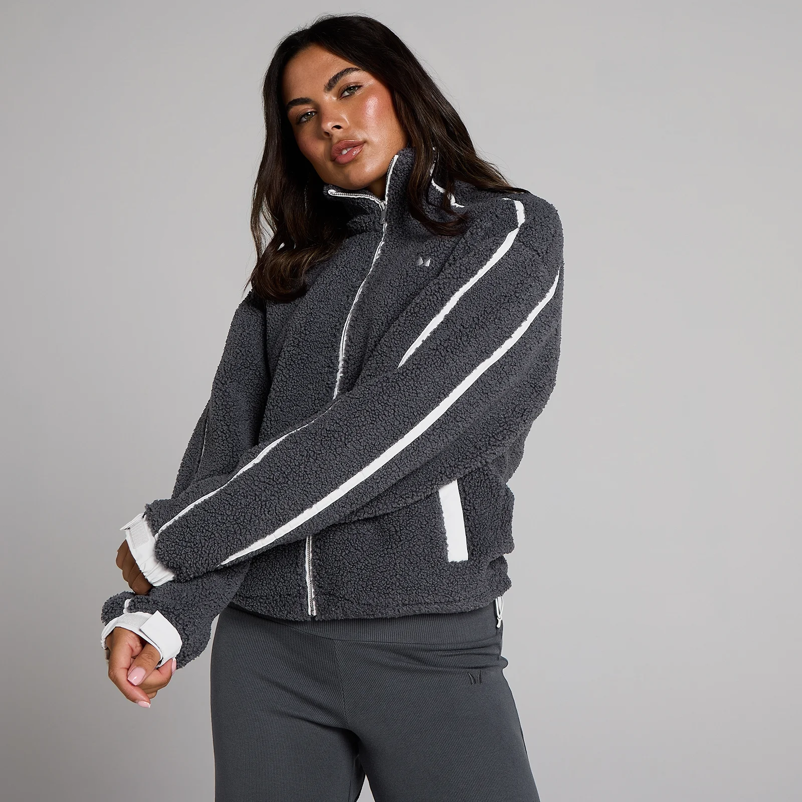 MP Női Fleece Binding Cipzáras Dzseki - Robust Grey - XS kép 1