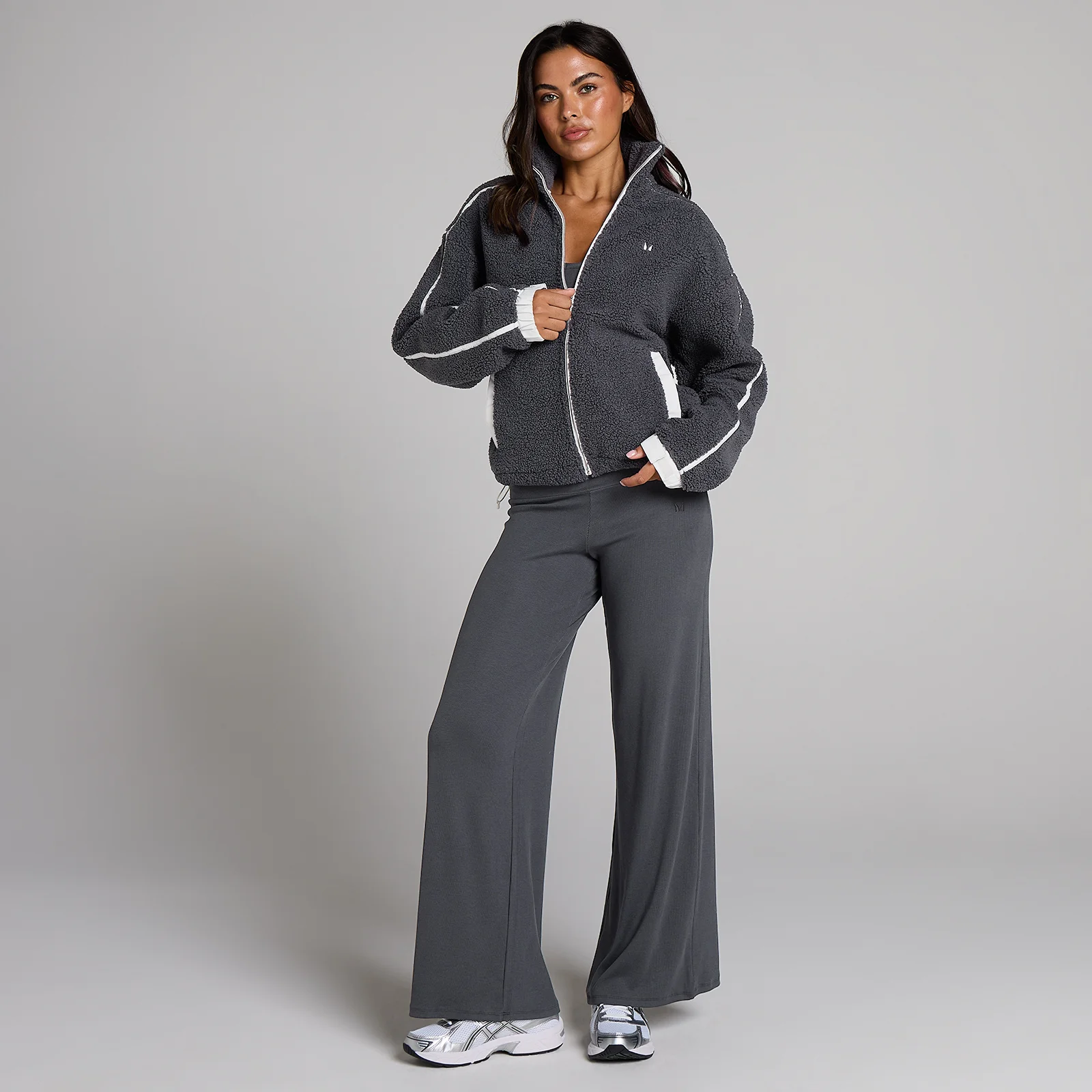 MP Női Fleece Binding Cipzáras Dzseki - Robust Grey - XS kép 3