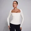 MP Női SculptForm Square Neck Hosszú Ujjú Felső - Pearl