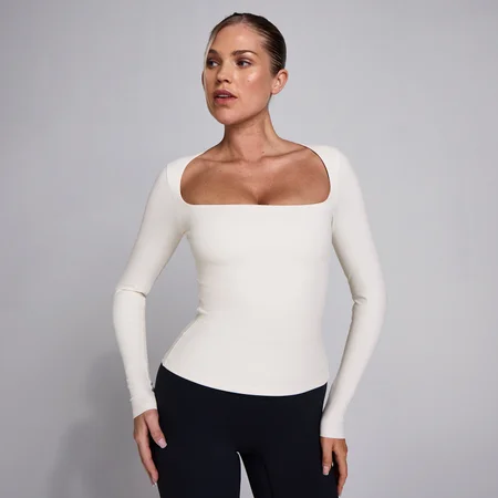MP Női SculptForm Square Neck Hosszú Ujjú Felső - Pearl