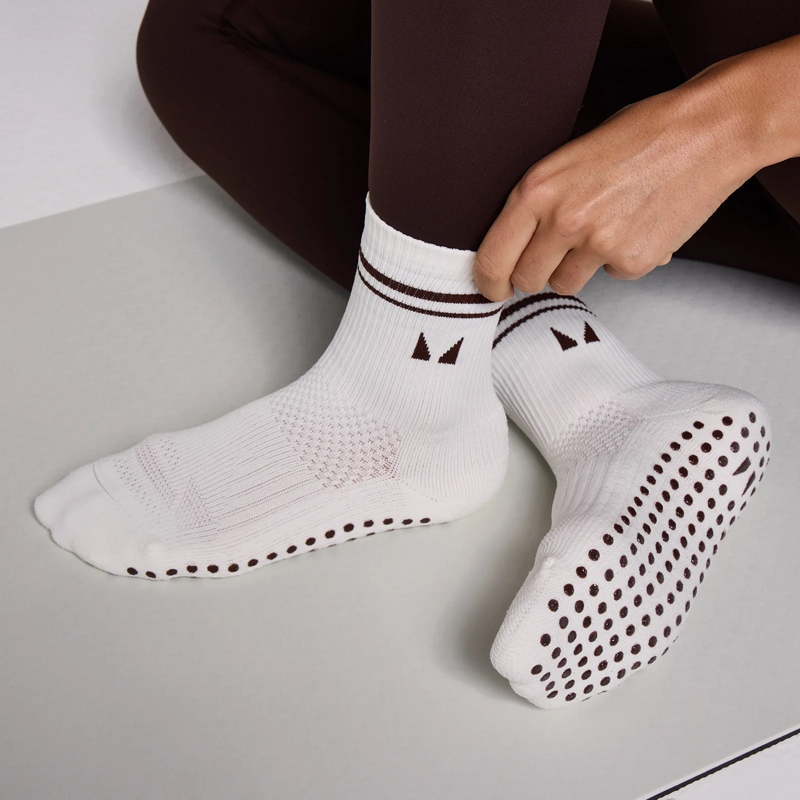 MP Pilates Socks (2 pack) - Cocoa/Pearl - UK 2-5 kép 3