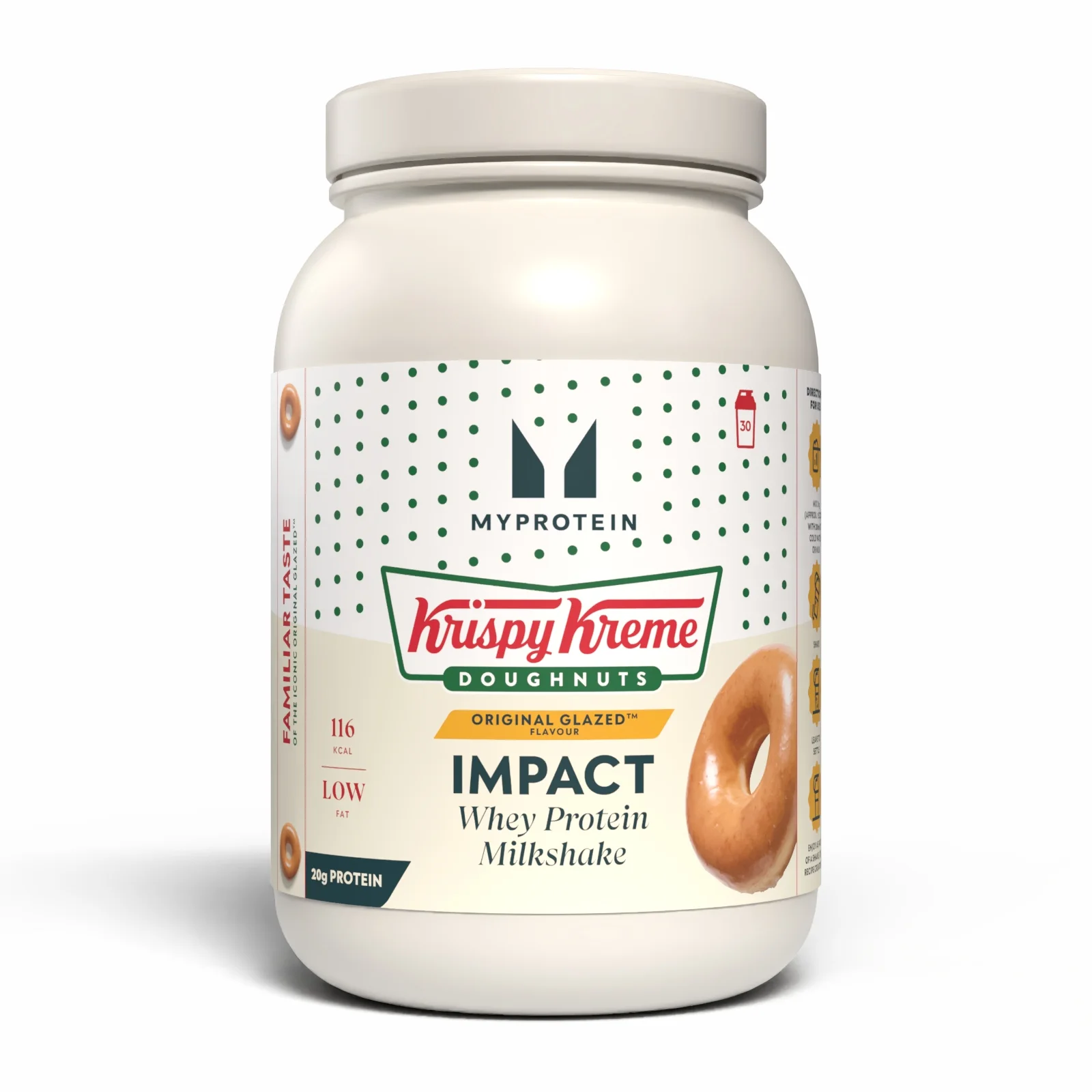 Impact Whey Isolate Milkshake - Krispy Kreme® - 930G - 30Adag - Original Glazed™ doughnut kép 1