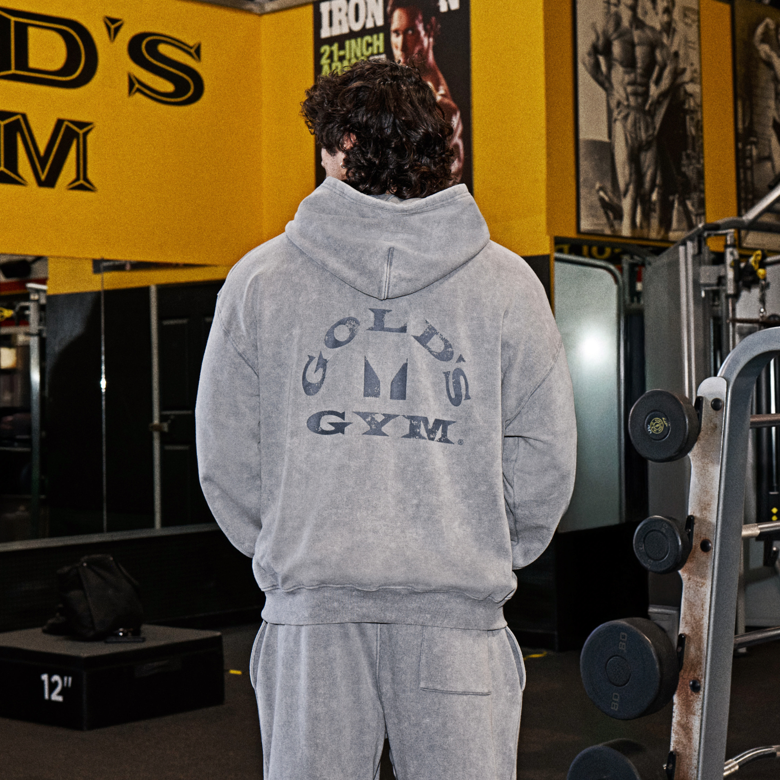 MP X Gold's Férfi Washed Graphic Oversized Kapucnis Pulóver - Acélkék - L kép 2