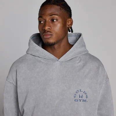 MP X Gold's Férfi Washed Graphic Oversized Kapucnis Pulóver - Acélkék - L kép 6