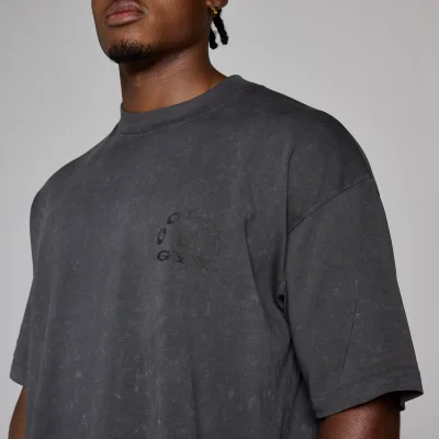 MP X Gold's Férfi Washed Graphic Oversized Póló - Mosott Szürke - XS kép 6
