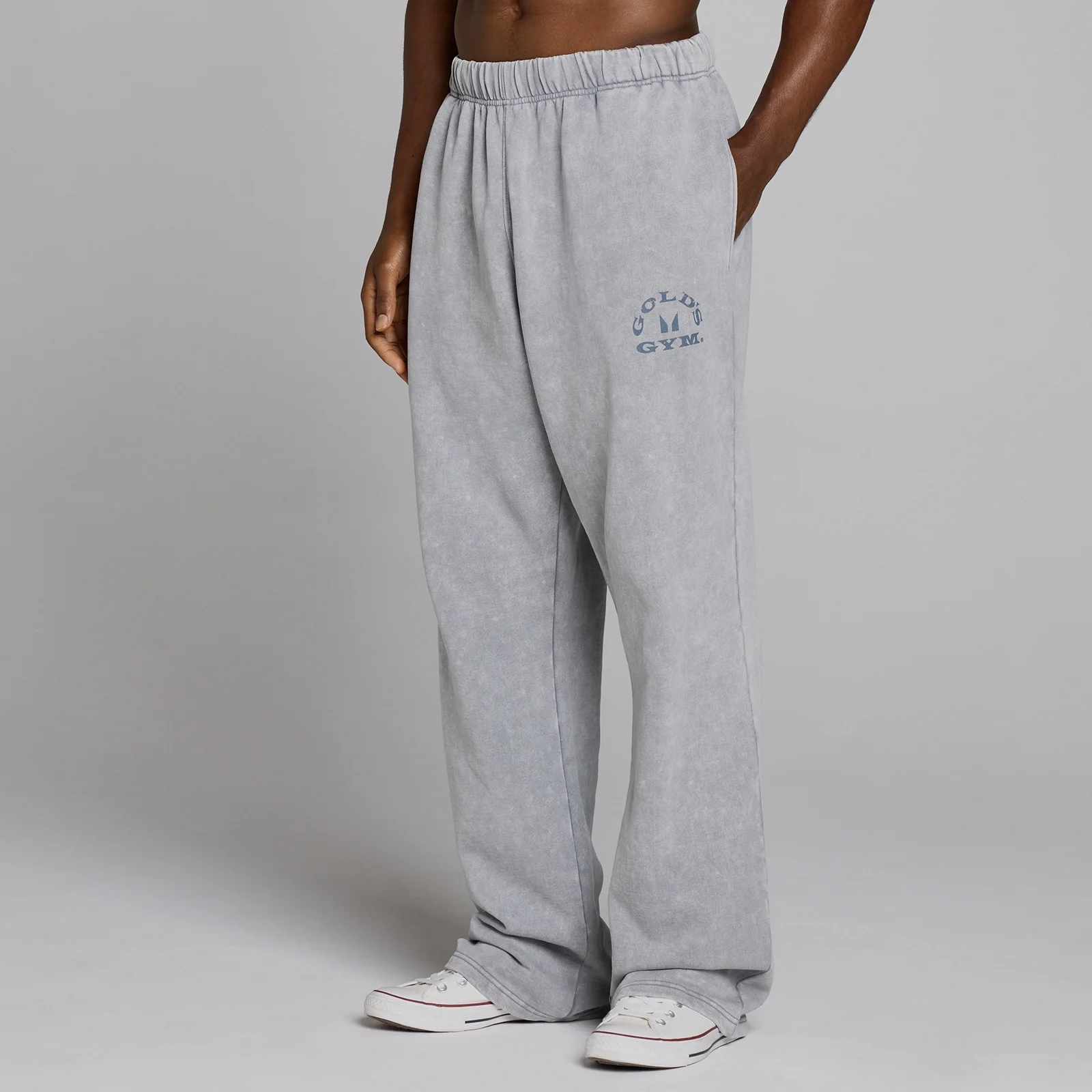 MP X Gold's Férfi Washed Graphic Oversized Melegítőnadrág - Acélkék - L kép 3