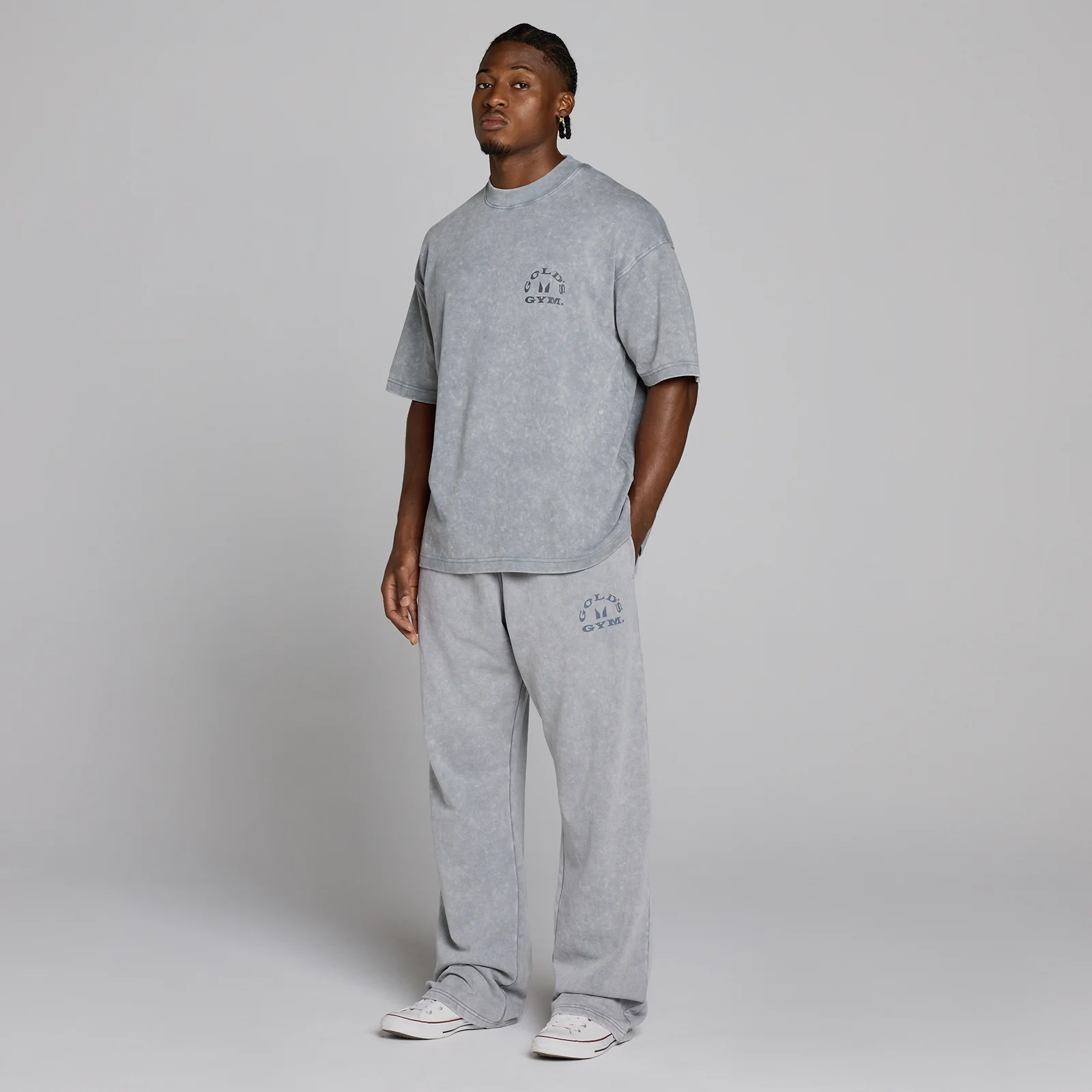 MP X Gold's Férfi Washed Graphic Oversized Melegítőnadrág - Acélkék - L kép 5