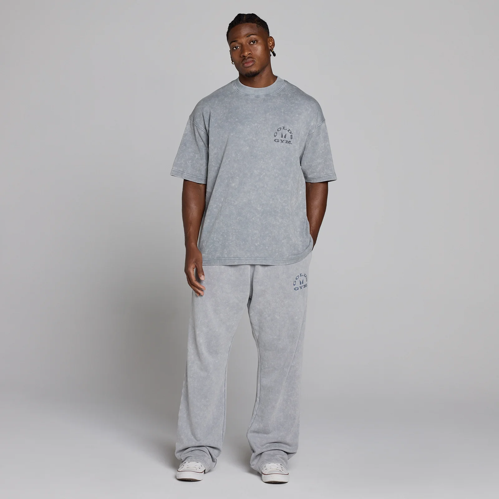 MP X Gold's Férfi Washed Graphic Oversized Póló - Acélkék - XS kép 5