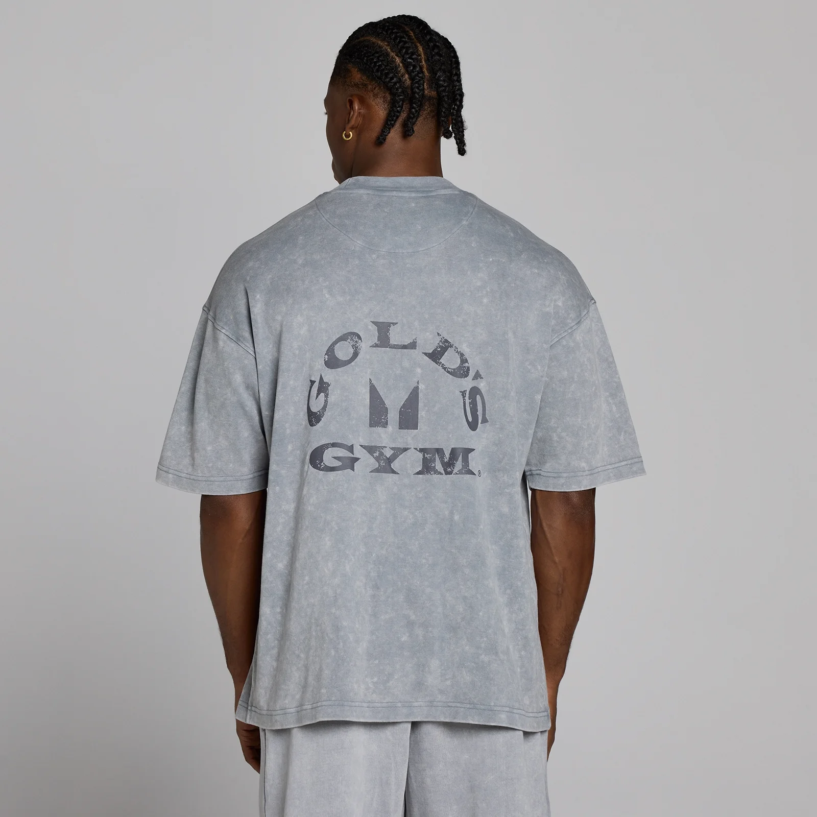 MP X Gold's Férfi Washed Graphic Oversized Póló - Acélkék - XS kép 4