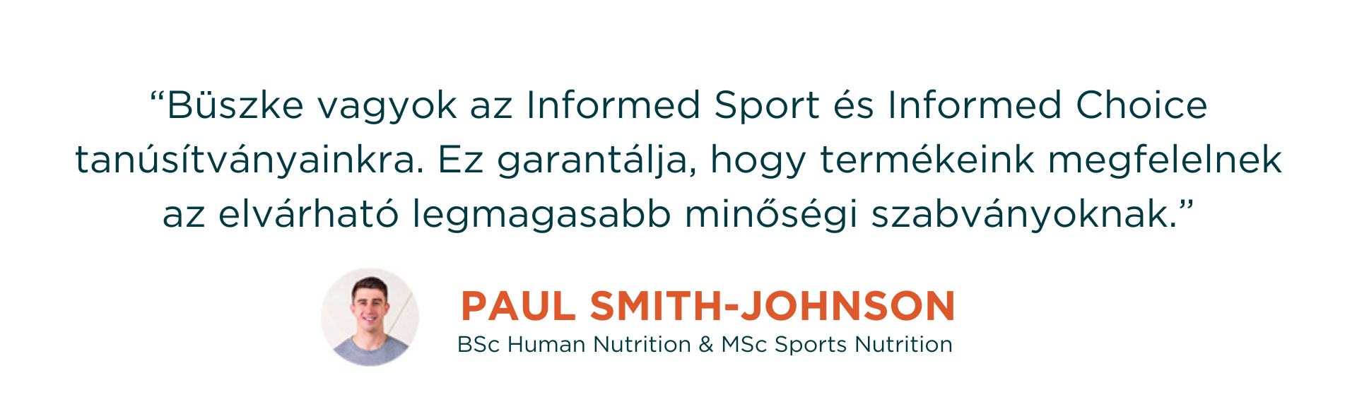 Paul Smith-Johnson ajánlása az Informed Choice és Informed Sport minősítésekről
