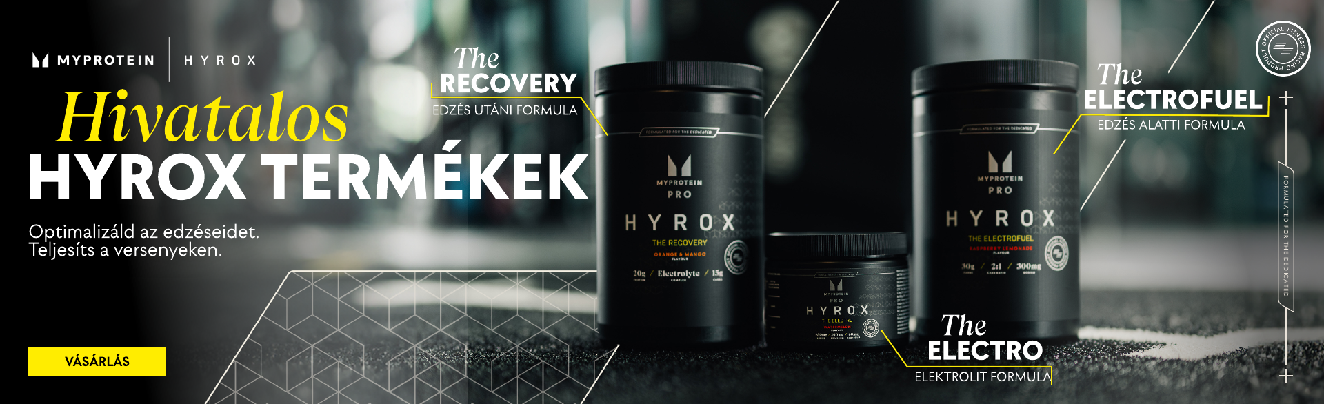 Myprotein x Hyrox. Official Nutrition partner